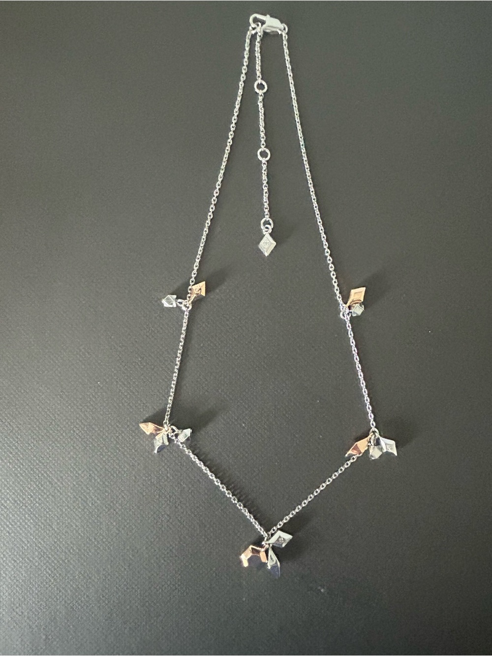 Vera Bradley Silver Necklace with Rose Gold Accents